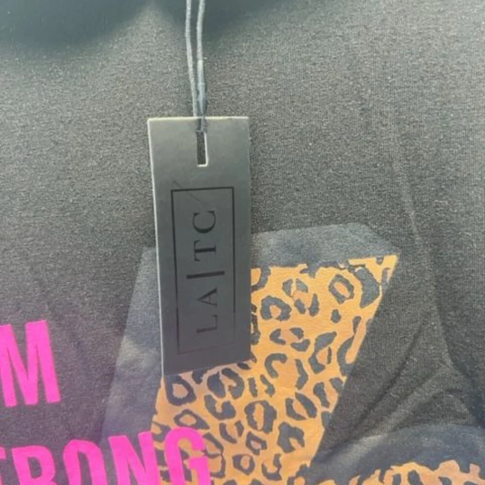LATC Womens‎ Inspirational Hoodie With Leopard Print & Positive Text ones size